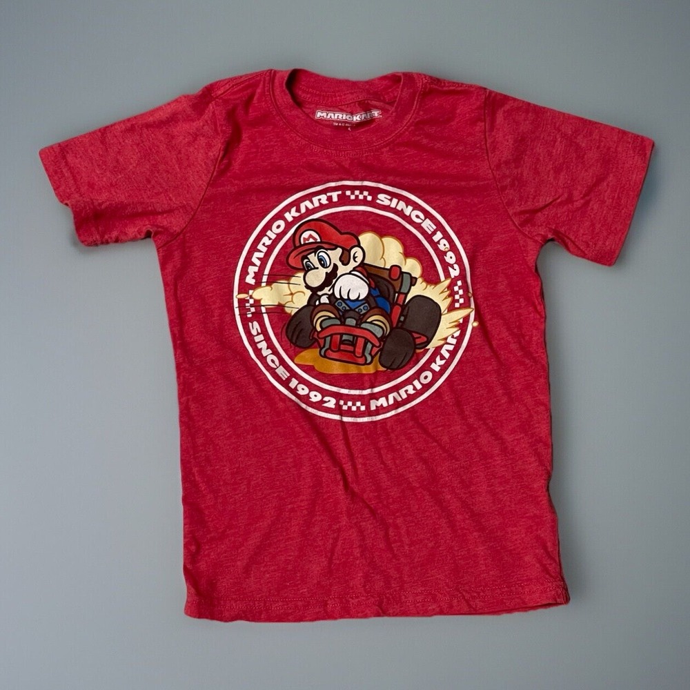 Mario Kart Nintendo Kids Red Graphic T-Shirt Size 5 Mario Since 1992 Tee